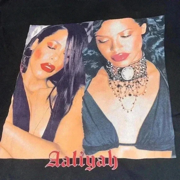Aaliyah. Band tee t-shirt plus size R&B singer memorial - Picture 2 of 5